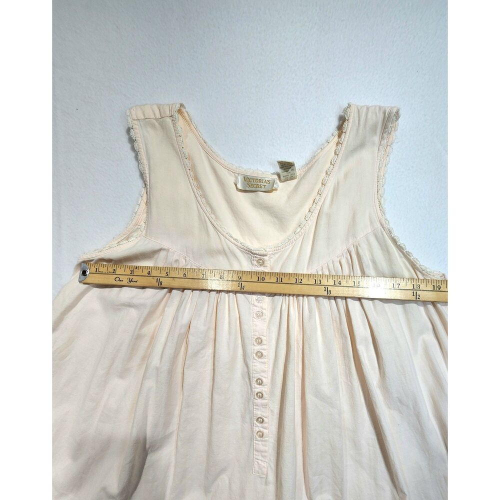Vintage Victoria's Secret Gold Label Nightgown M Pink Cotton Cottagecore Maxi - Picture 7 of 11